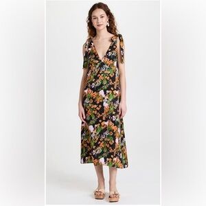 STINE GOYA Black Floral Maxi Dress XL
